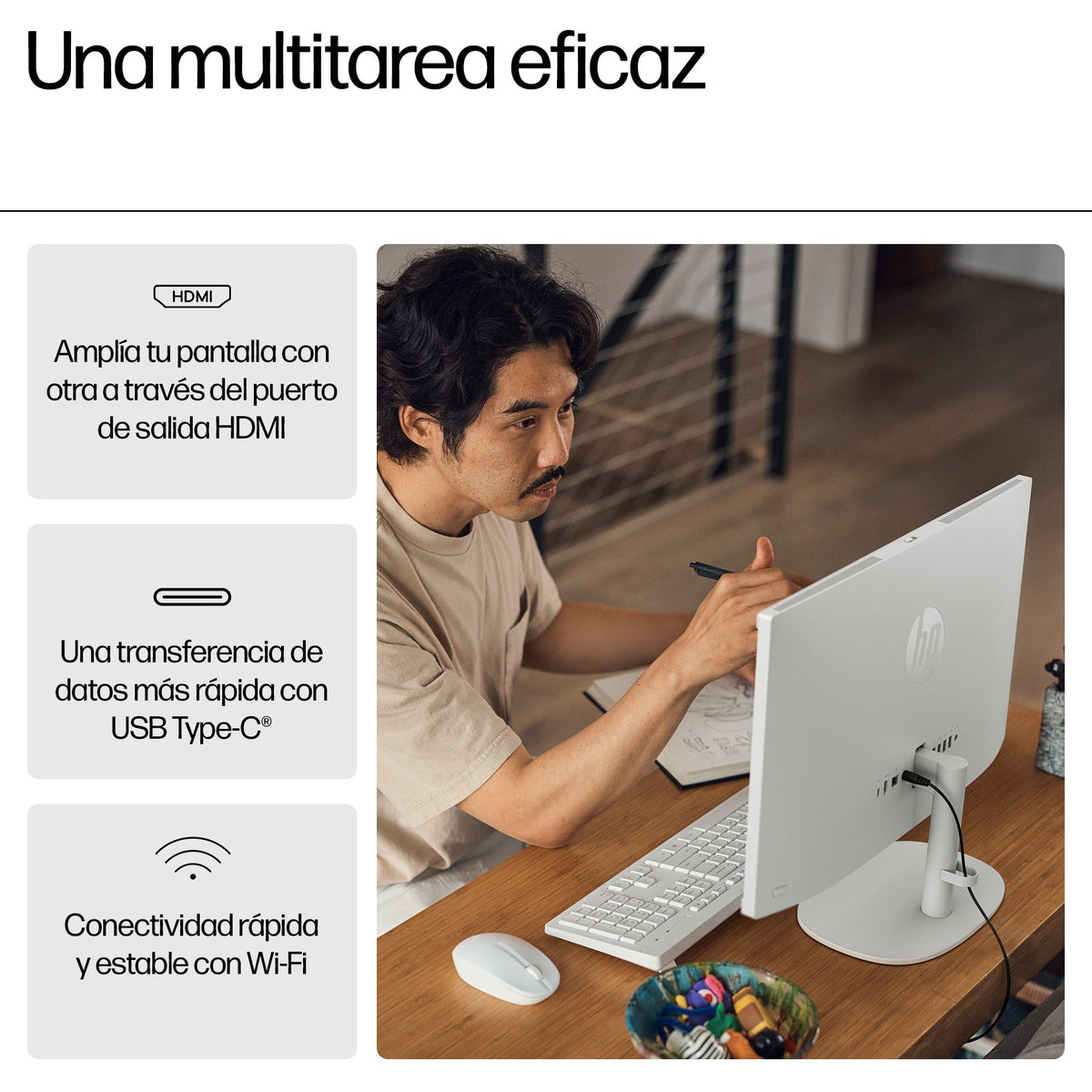EAN 198122166756 - HP 22-dg0002ns Intel® N N100 54,5 cm (21.4") 1920 x 1080 Pixeles PC todo en uno 8 GB DDR5-SDRAM 256 GB SSD imagen 9