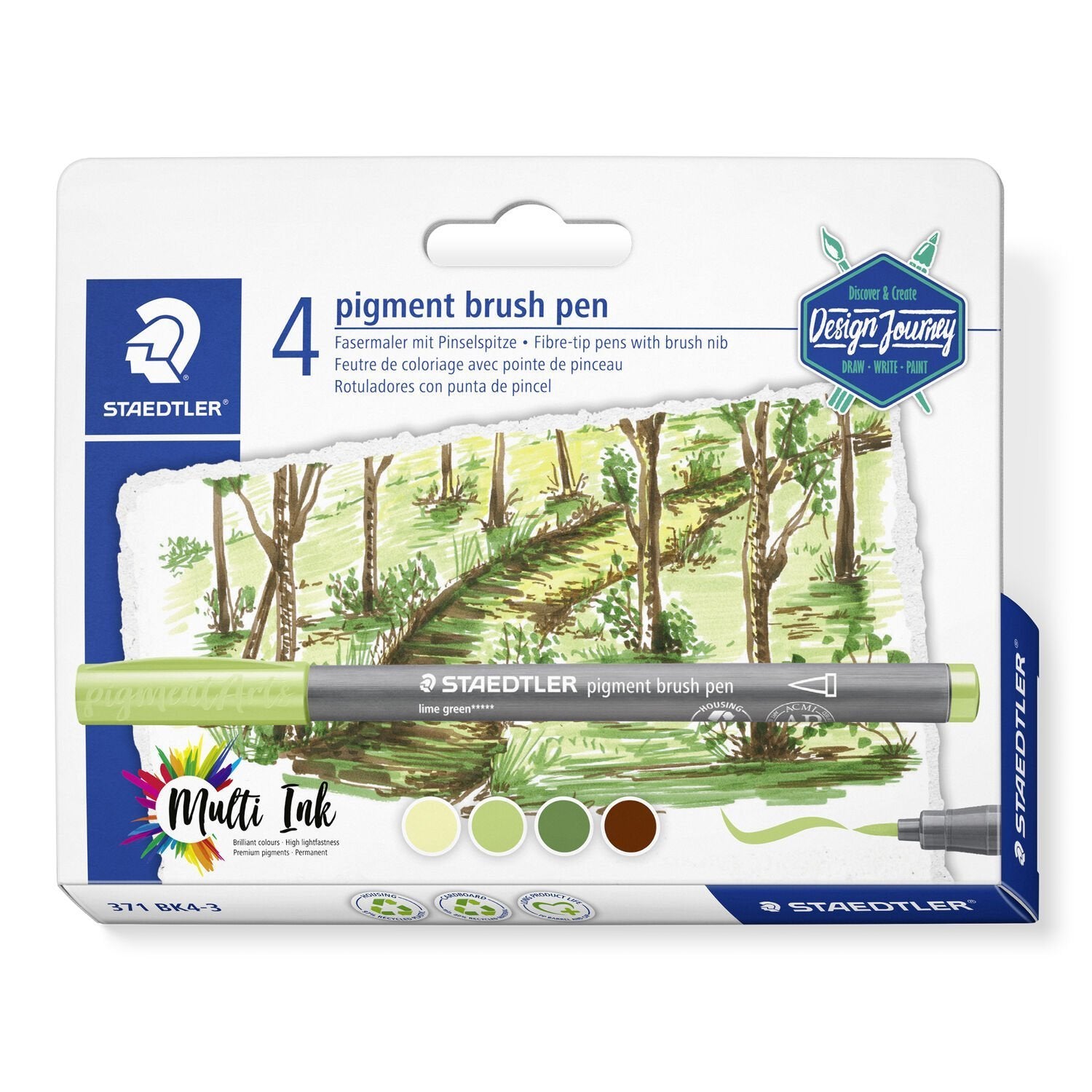 EAN 4007817102473 - Staedtler pigment brush pen 371 rotulador Amarillo 1 pieza(s) imagen 1