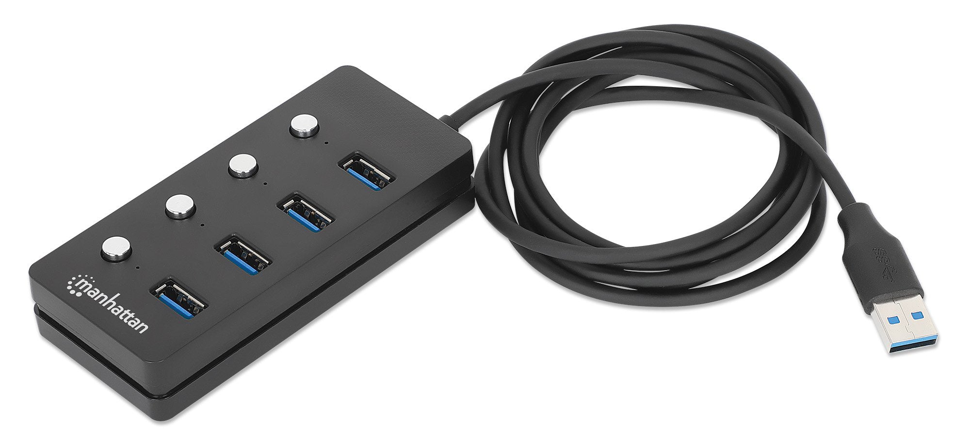 Manhattan4-Port Usb 3.0 Typ-A Hub Negro