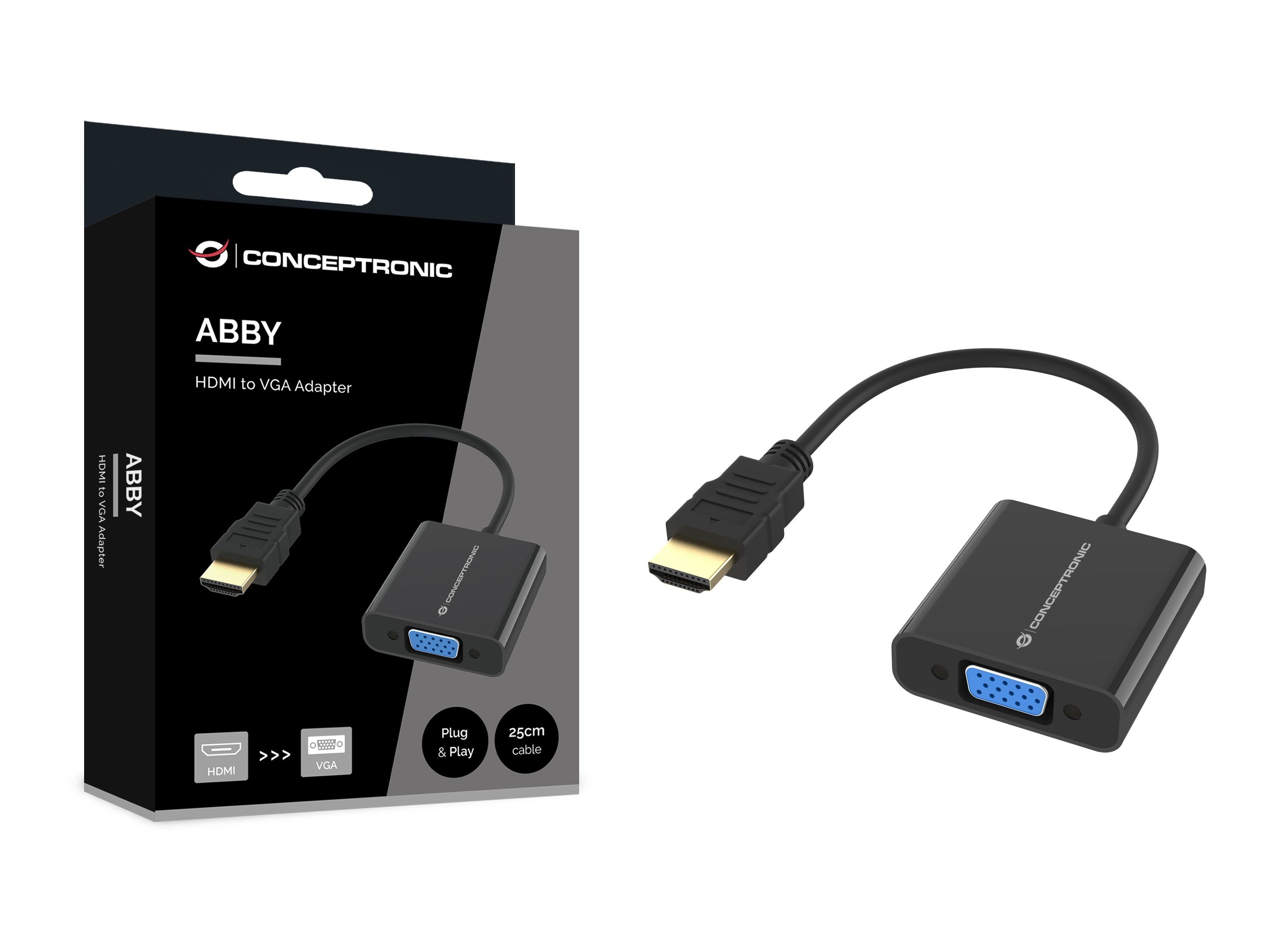 Adaptador Hdmi A Vga Conceptronic Abby20b 1080p 60hz