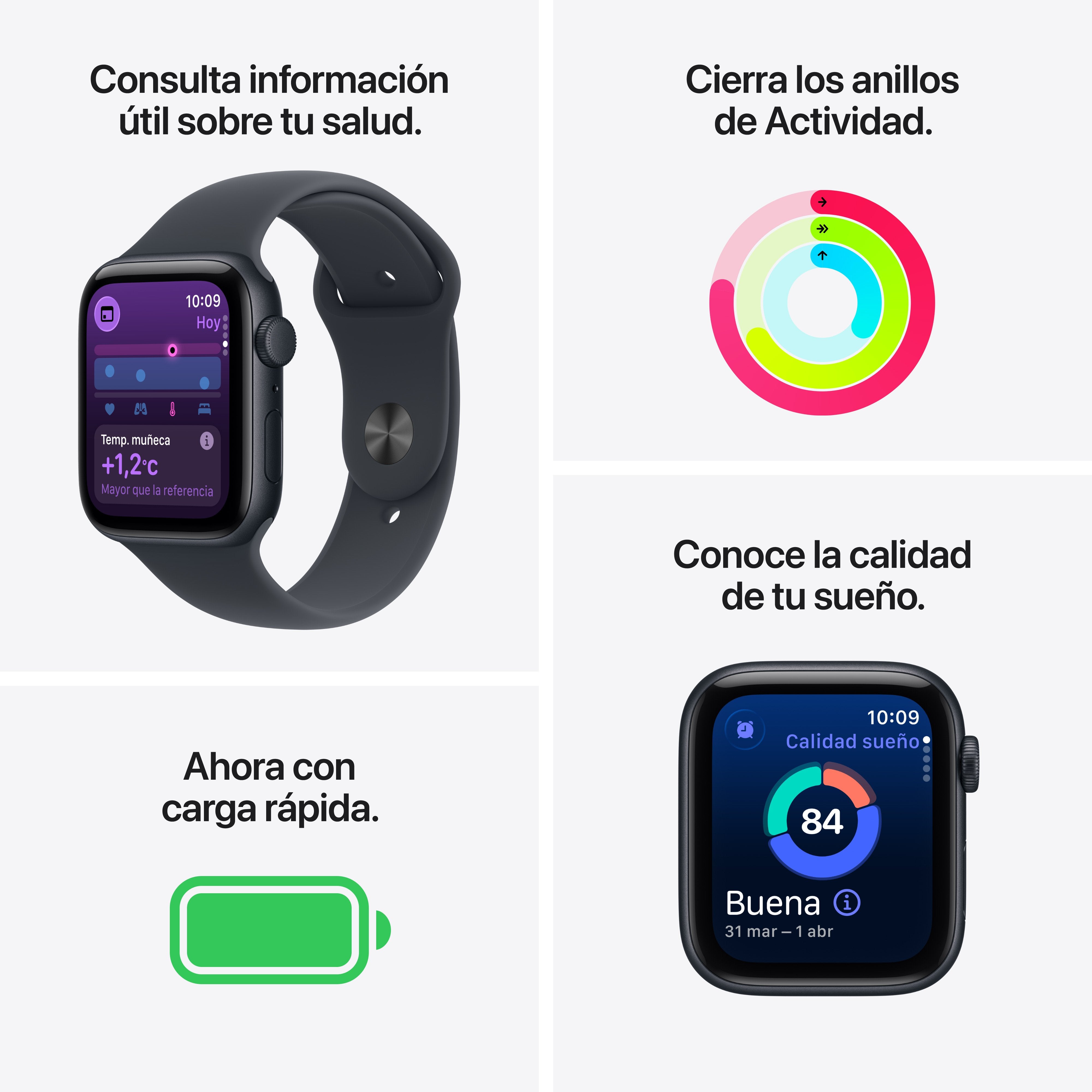 EAN 0195950388336 - Apple Watch SE (3nd generation) OLED 44 mm Digital 368 x 448 Pixeles Pantalla táctil Negro Wifi GPS (saté imagen 3