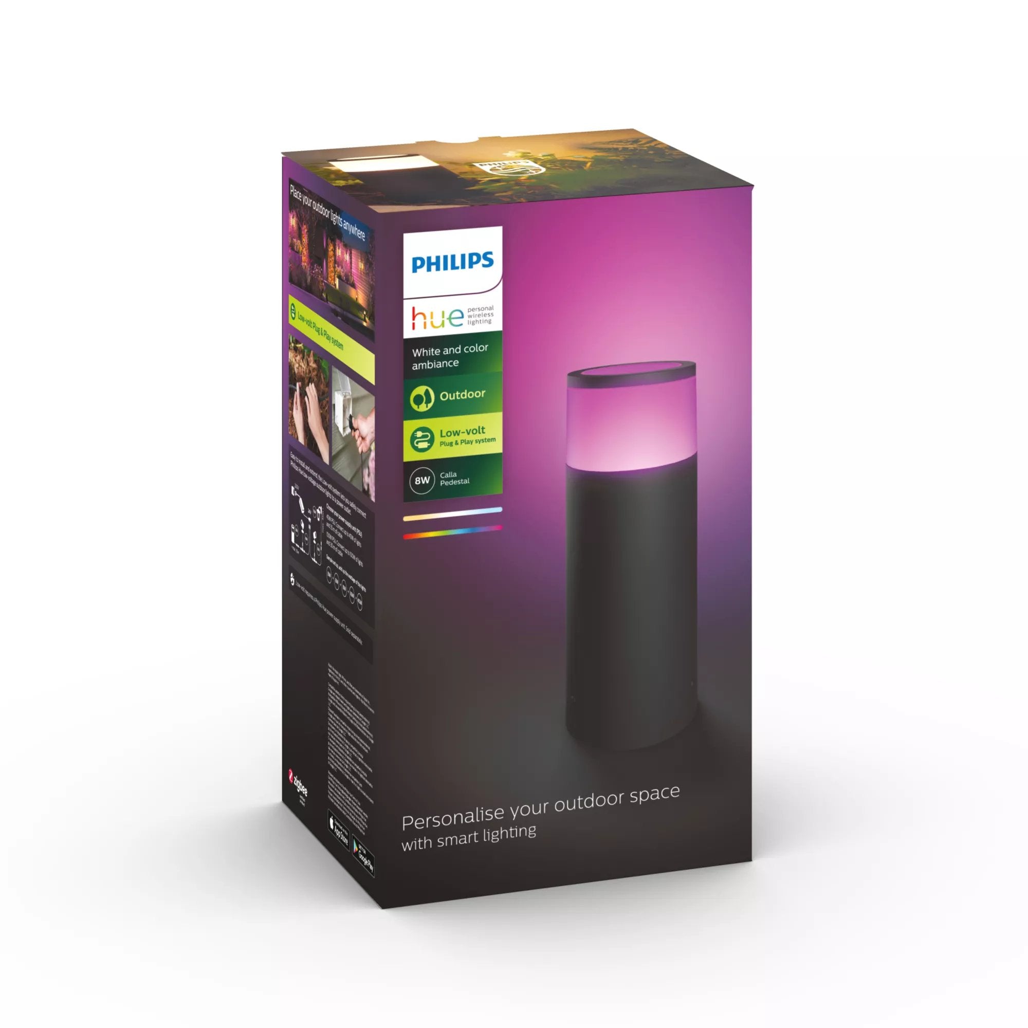 Philips Hue White And Color Ambiance Pedestal Light Led 8 W (Equivalente 49 W)16 Millones De Colores2000-6500 Knegro, Cromo Mate