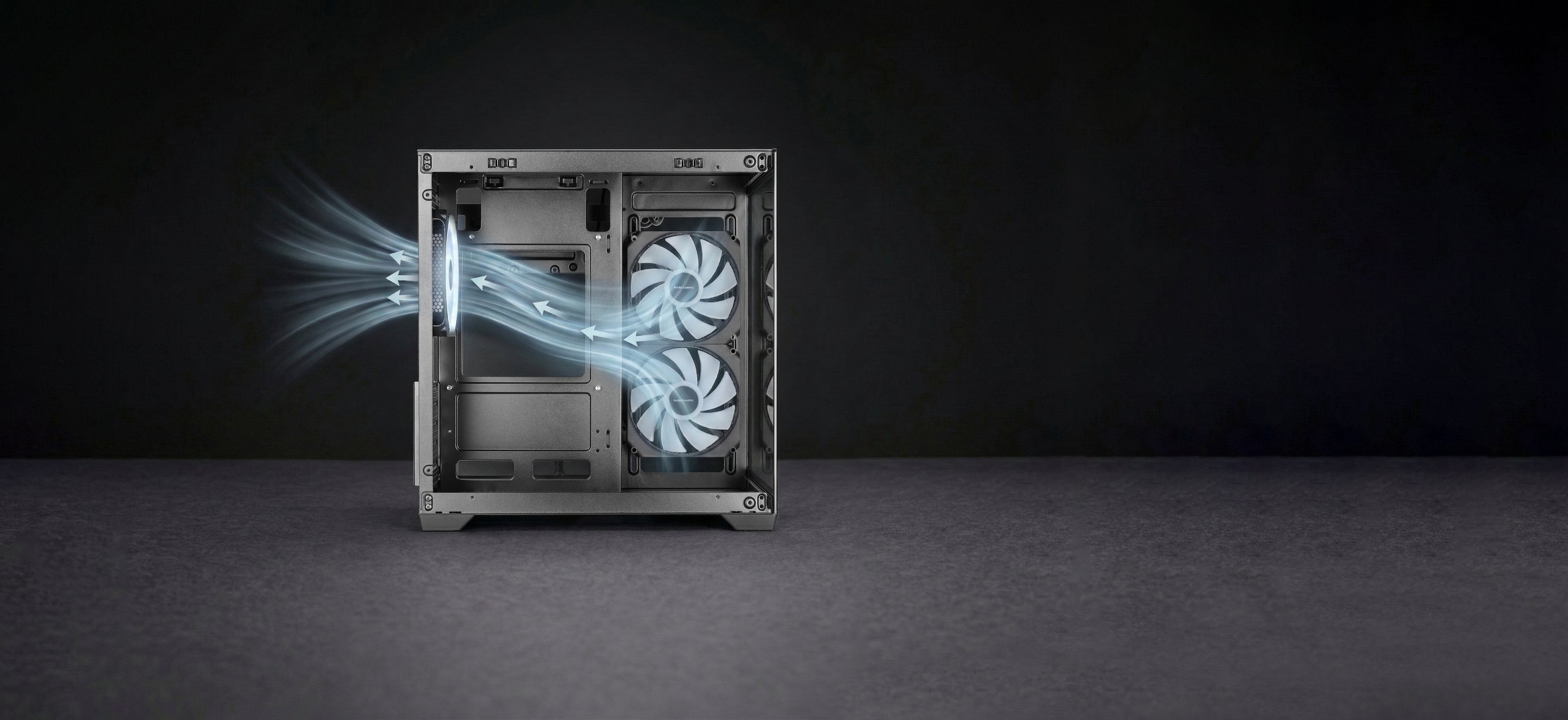 Caja Pc Micro Atx Mars Gaming Mc-View3w Gpu Max 330mm Cristal Templado Panoramico Argb Usb-C Blanca