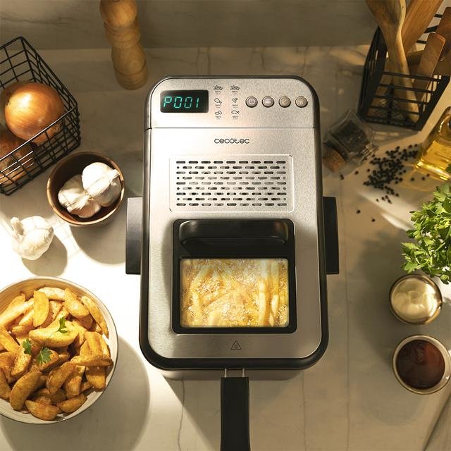 EAN 8435484043021 - Cecotec Cleanfry Luxury 4000 Sencillo 4,2 L Independiente 3270 W Freidora Negro, Acero inoxidable imagen 8