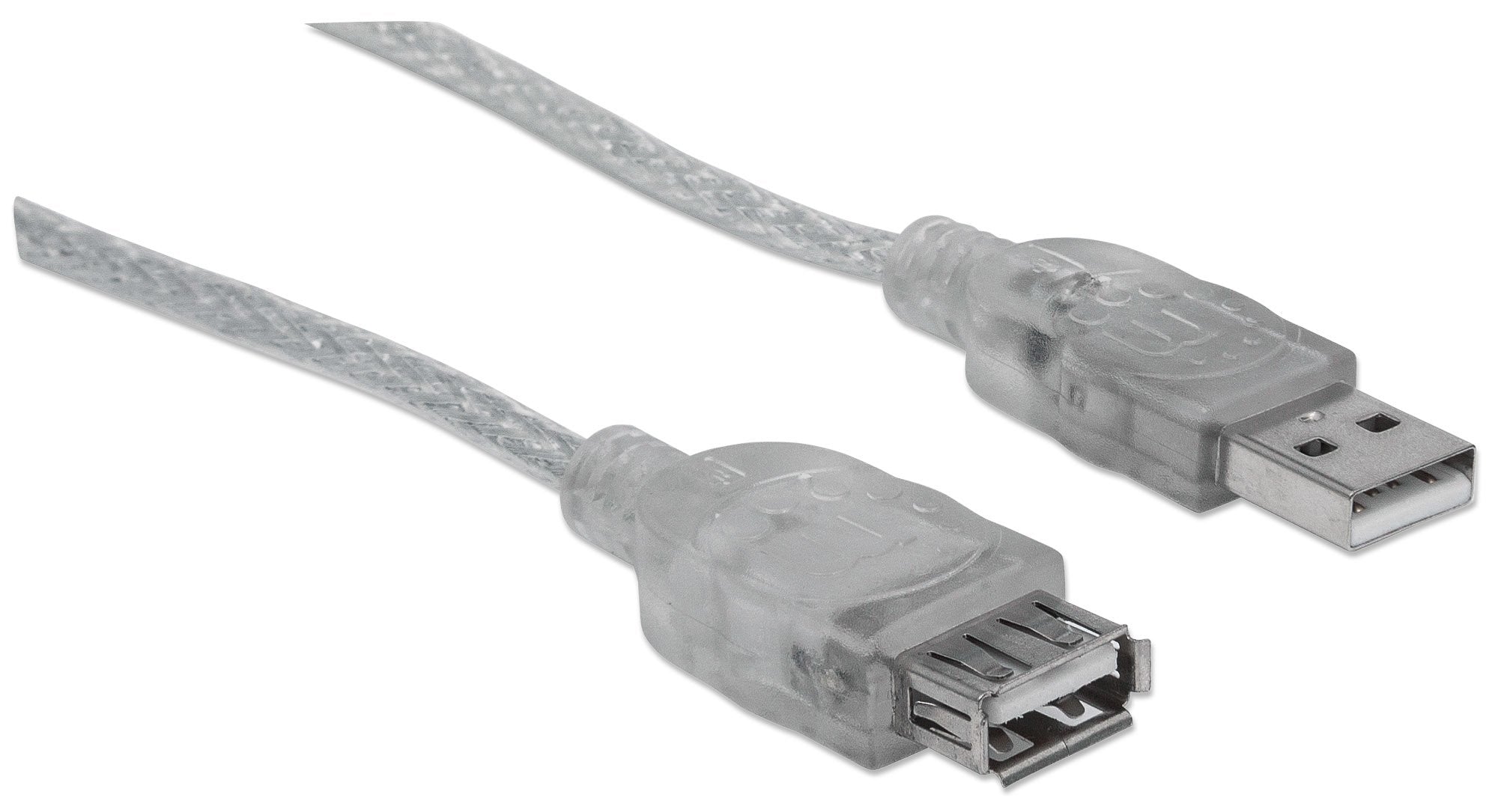 Manhattan Cable Usb A -> A M H Alargo 4.50m Transparente Gris