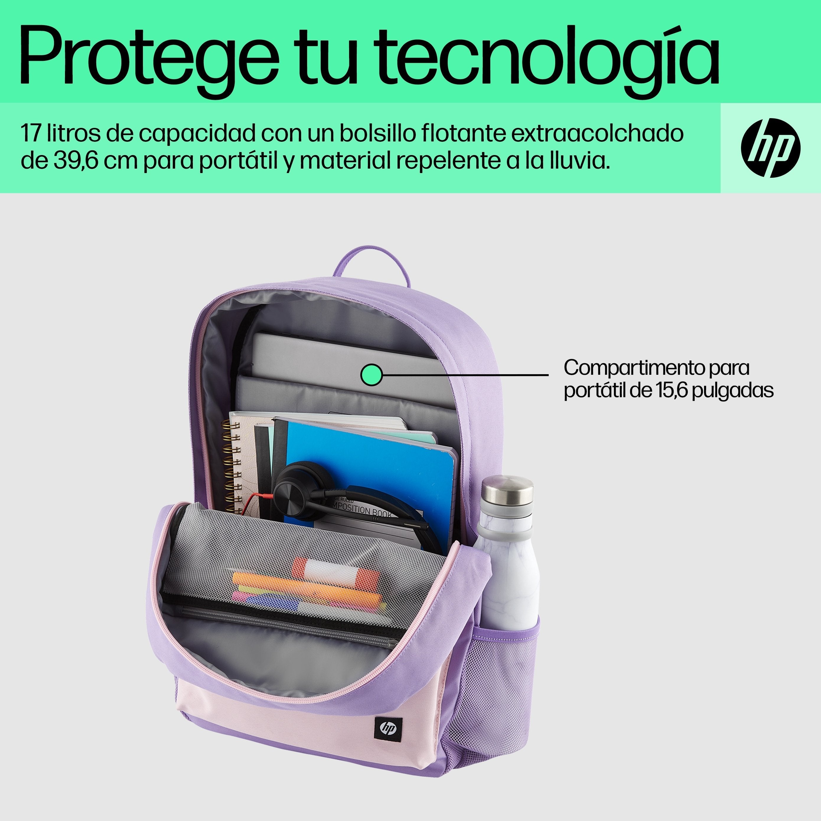 Hp Mochila Campus Lavender Backpack 15.6"