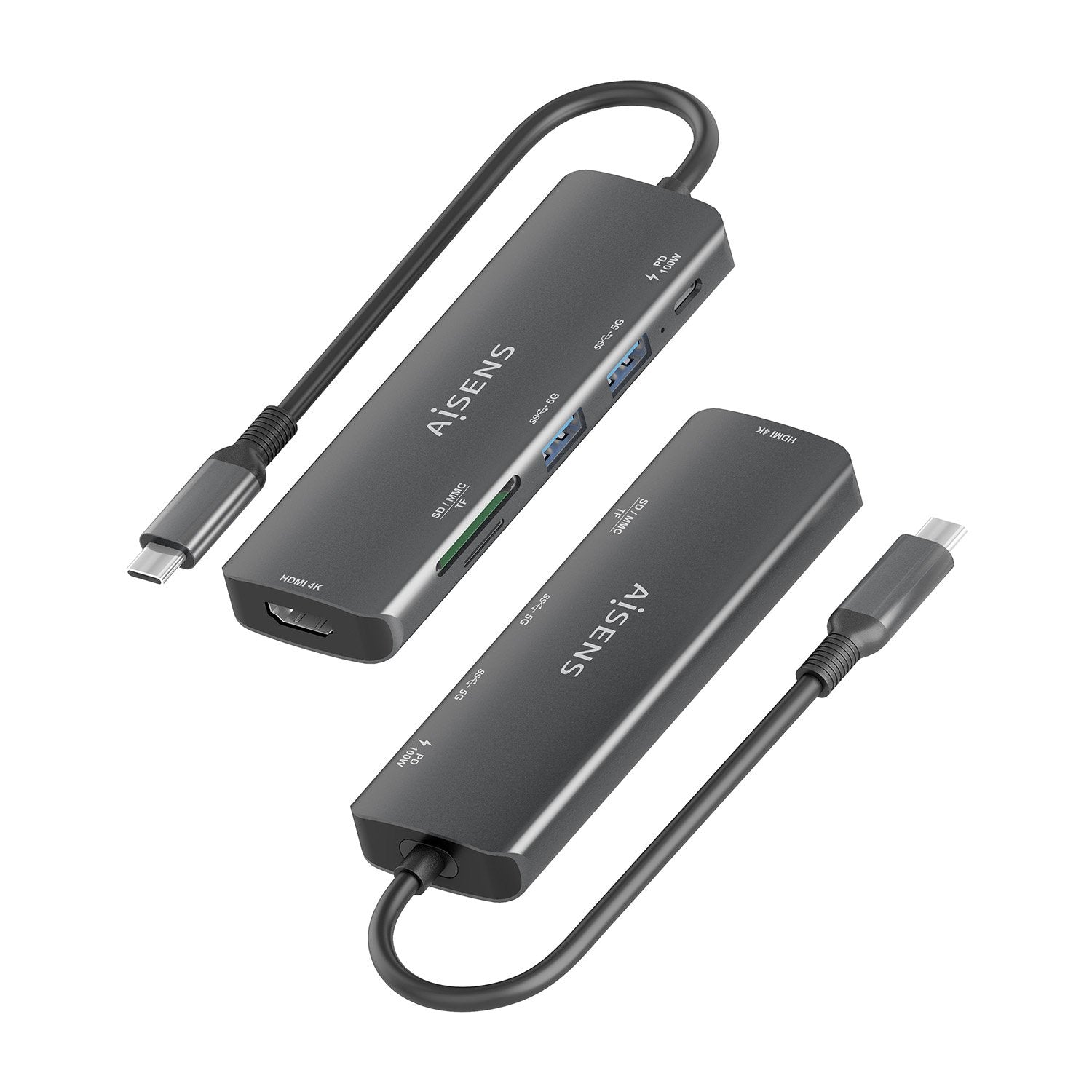 EAN 8435739903124 - AISENS ASUC-6P023-GR base para portátil y replicador de puertos Alámbrico USB 3.2 Gen 1 (3.1 Gen 1) Type- imagen 3