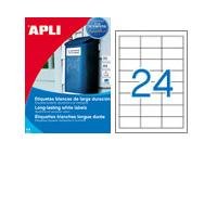 Apli Etiquetas Adhesivas 64,6x33,8mm Láser C/Rectos 24 X 20h Poliéster Blanco
