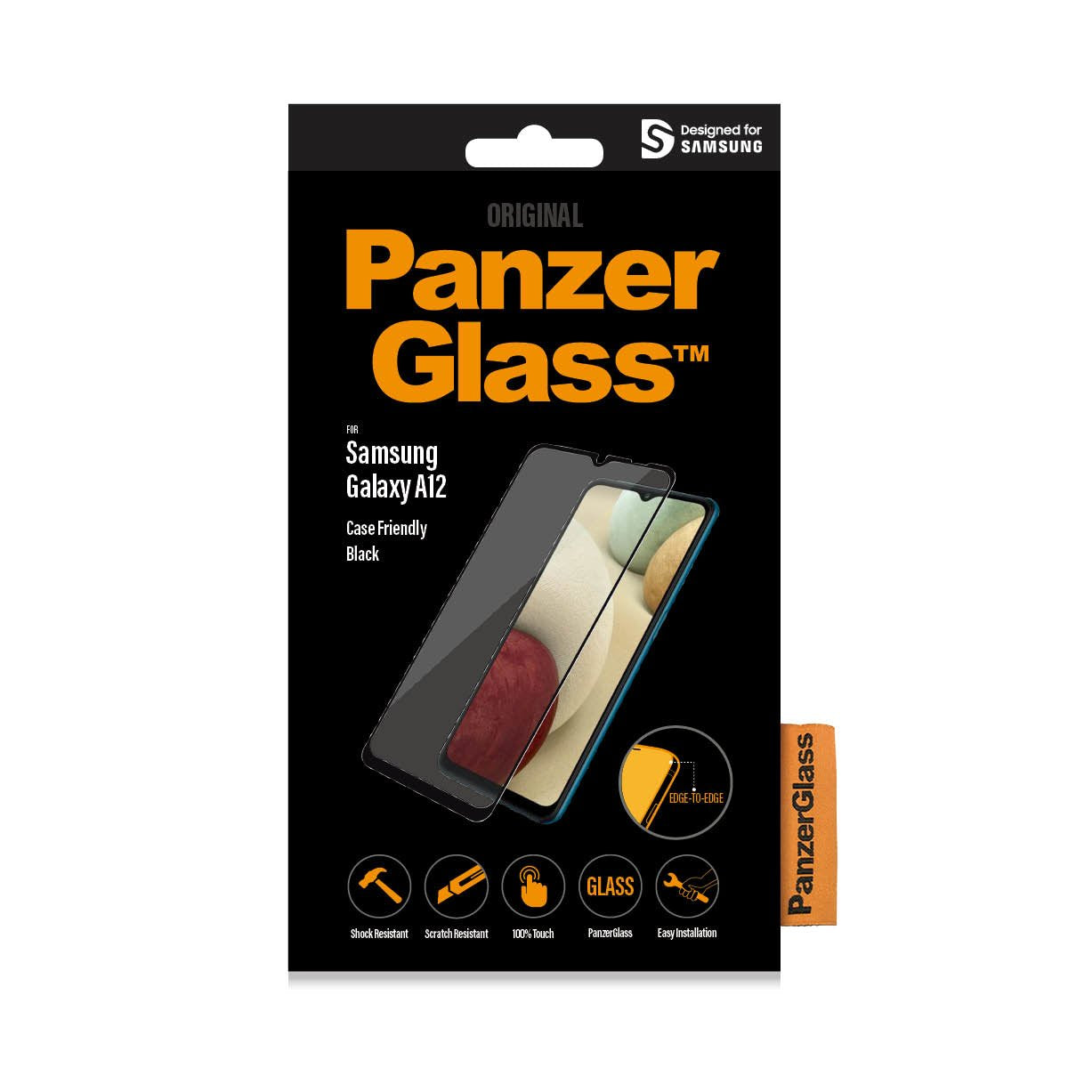 Protector De Pantalla Panzerglass 7251 Para Samsung Galaxy A12 Case Friendly Negro