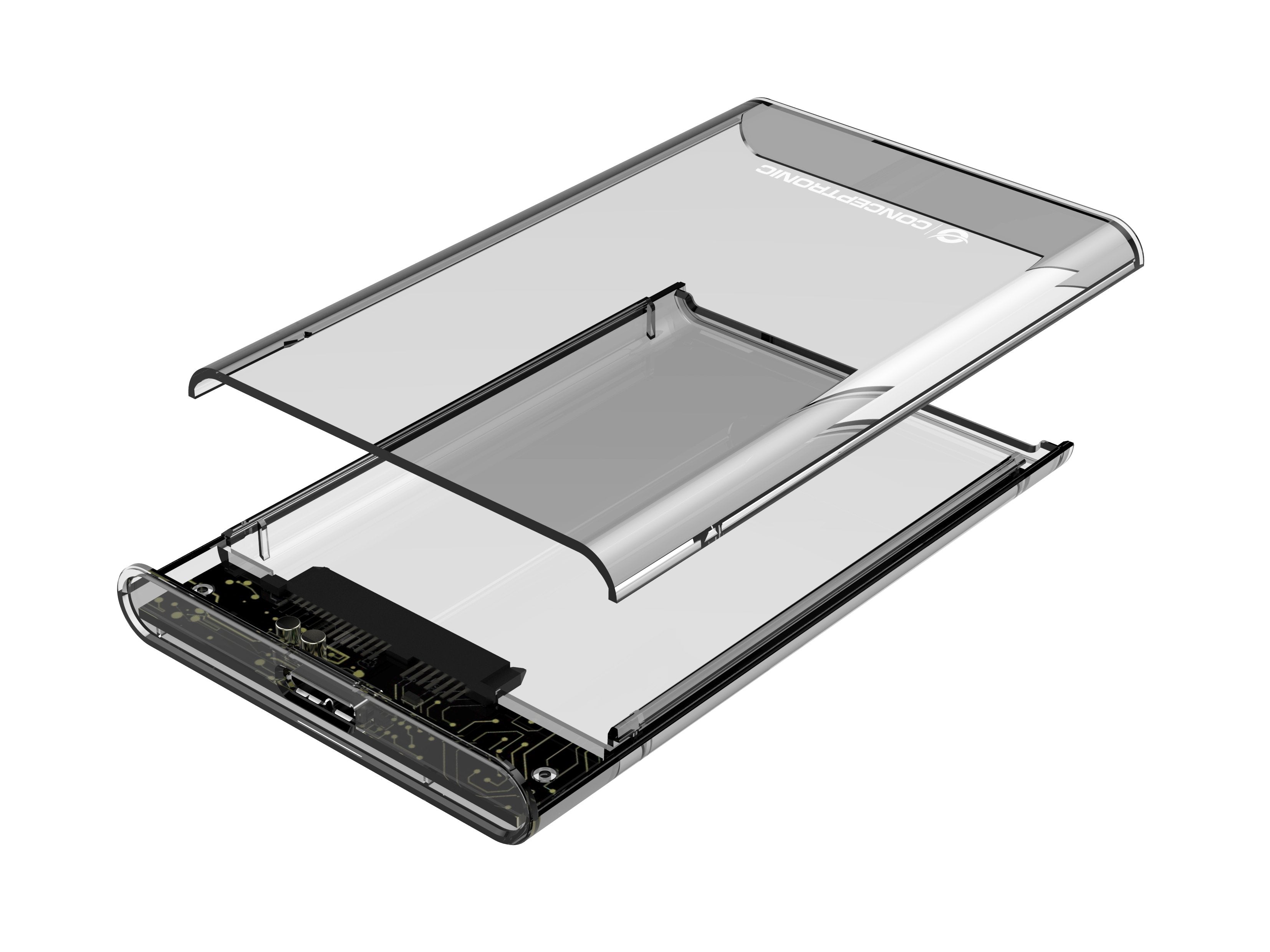 Caja Externa Conceptronic Usb 3.0 Sata Transparente Sin Tornillos Dante03t