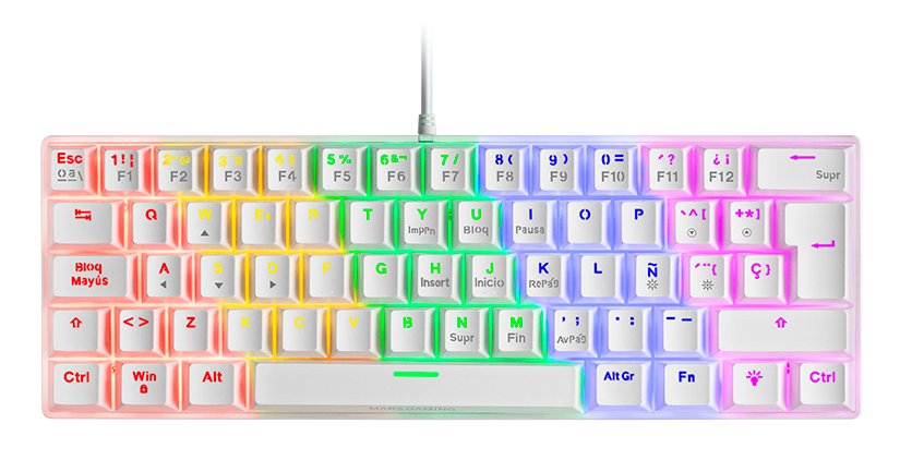 Mars Gaming Mk60 Teclado Gaming Mecanico - Ultra-Compacto 60% - Iluminacion Rgb - Switches Antipolvo - Teclas