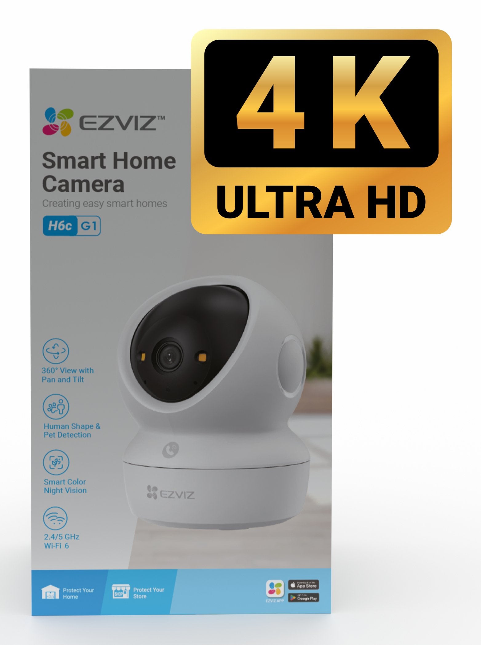 EAN 6941545641645 - EZVIZ H6c G1 4K Esférico Cámara de seguridad IP Interior 3840 x 2160 Pixeles Techo/Pared/Escritorio imagen 37