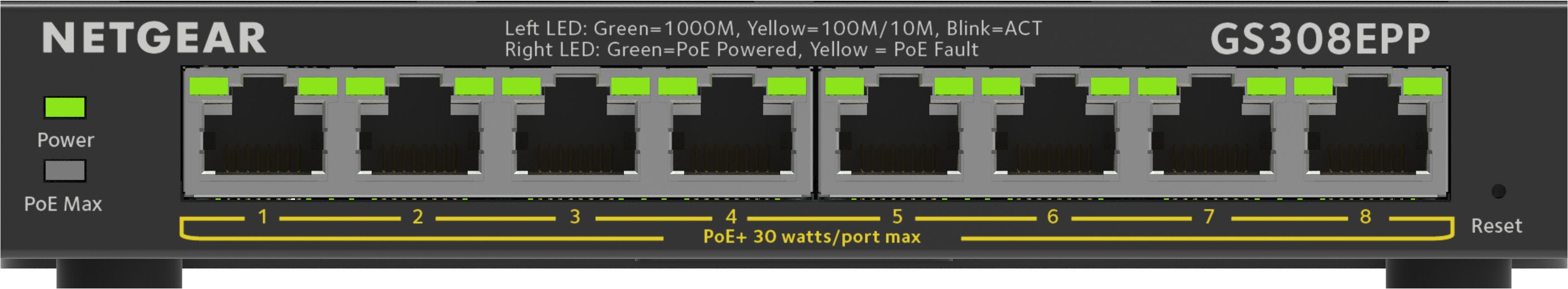 Switch Netgear 8x Ge Gs308epp-100pes