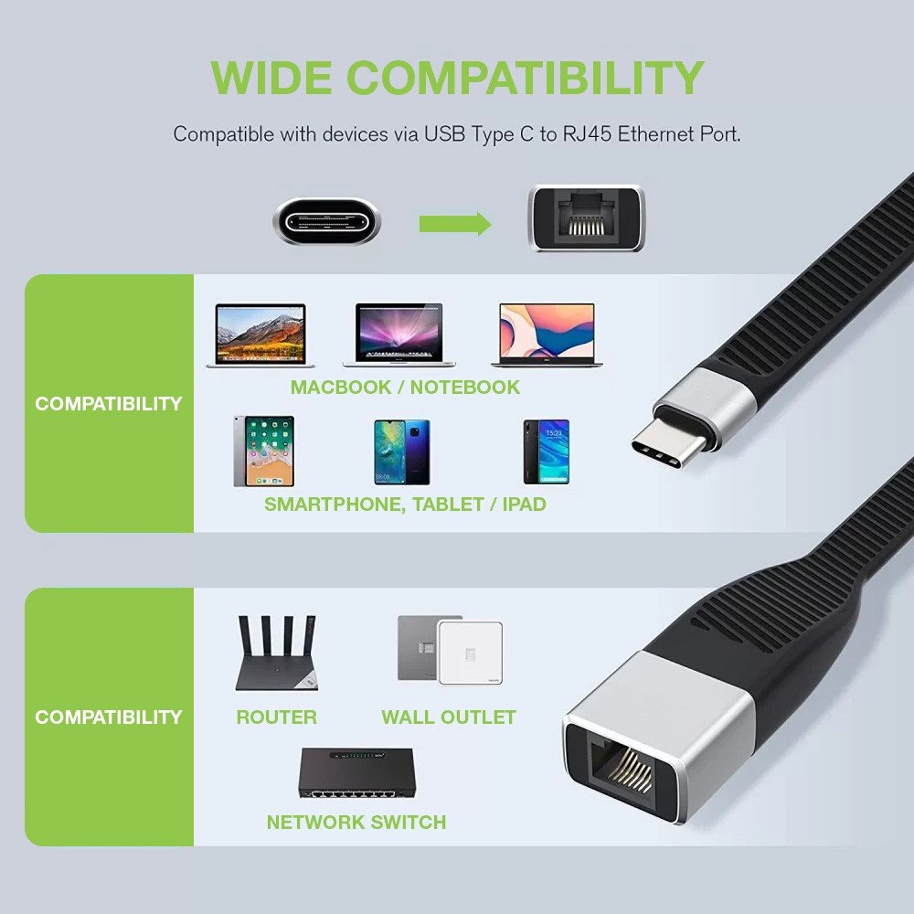 Techly Icoc Usbc-Rj45 Tarjeta De Red/Adaptador Usb-C A Rj45 Gigabit, Flexible