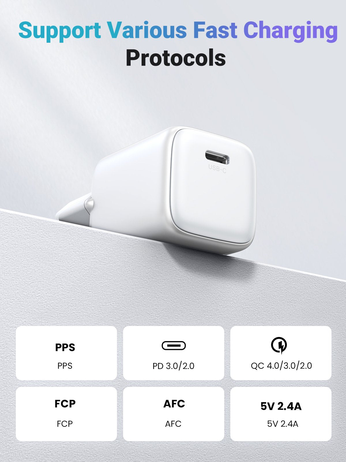 EAN 6941876213269 - Ugreen Nexode Mini 30W PD GaN Tech Charger White Auriculares, Teléfono móvil, Ratón, Batería portátil, Ta imagen 8