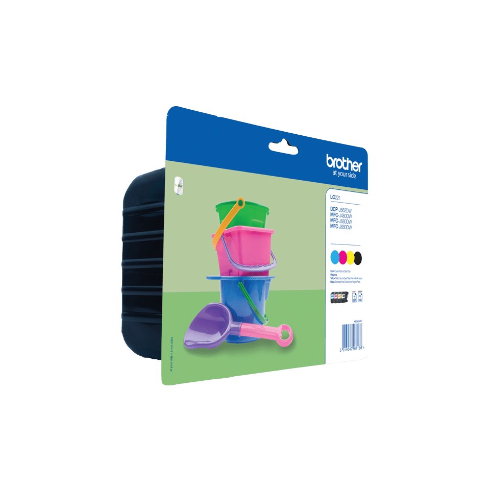 Tinta Original Brother Lc-221valbpdr Pack Color Y Black Para Dcp-J562dw/ Mfc-J480dw/ Mfc-J880dw