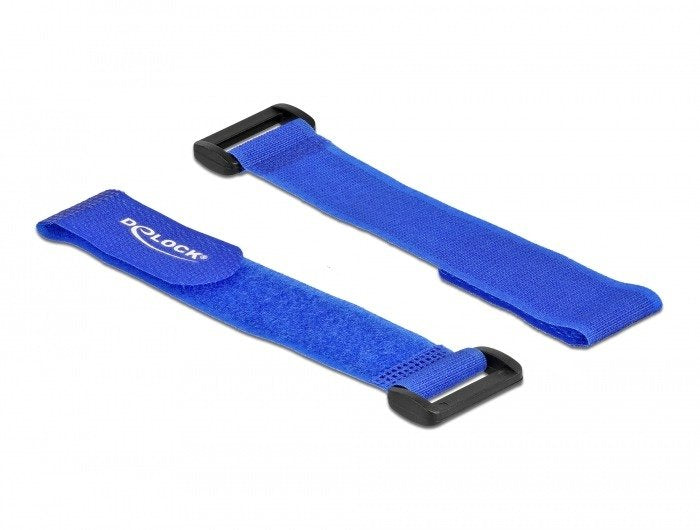 Delock Klett-Cablebinder Mit Schlaufe L 190 X B 25 Mm Blau 5 Stück