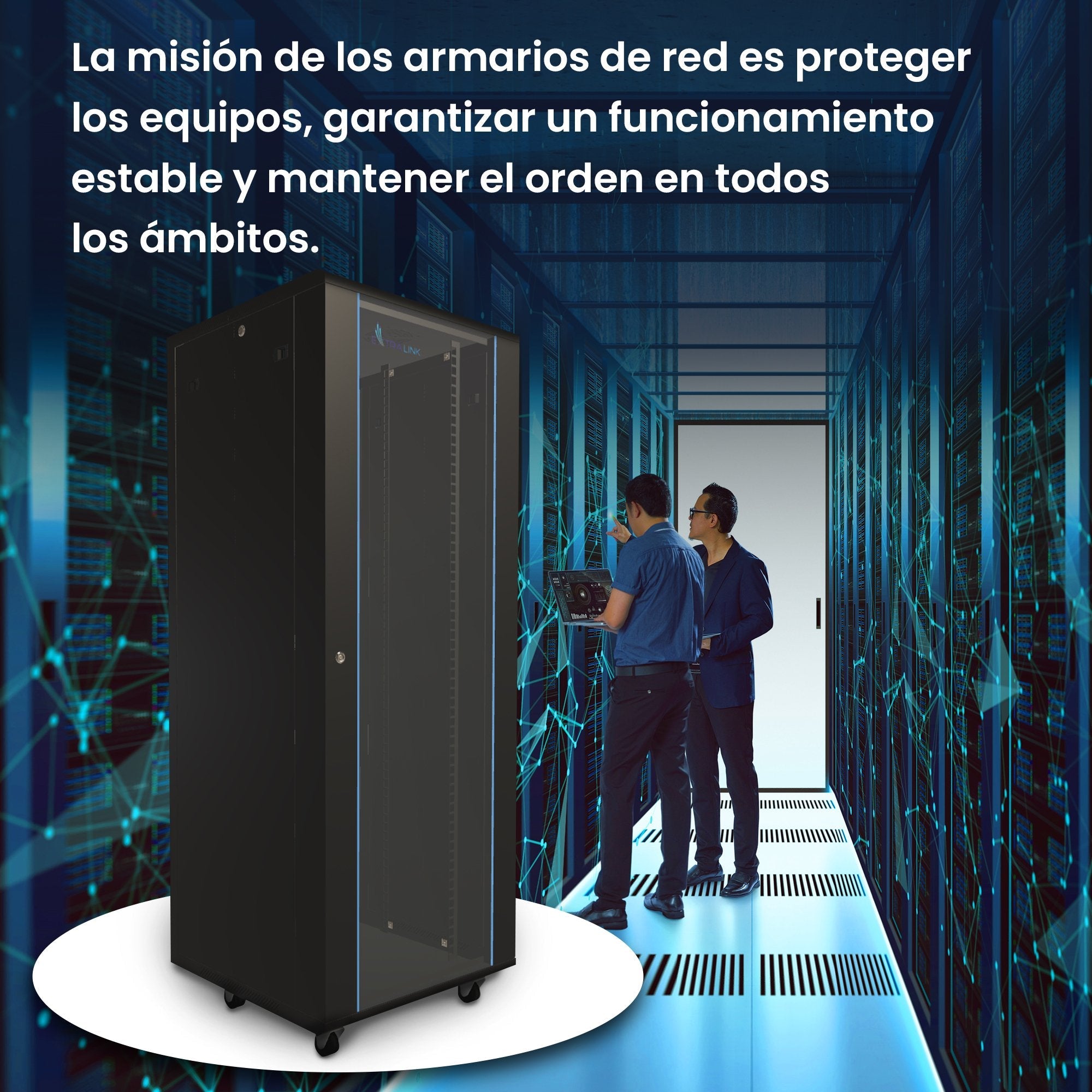 Armario Extralink 37u 600x600 Negro Rackmount De Pie