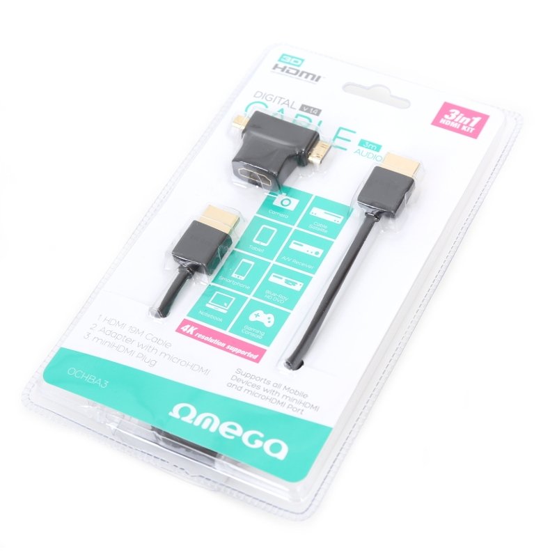 EAN 5907595422833 - Omega OCHBA3 cable HDMI 3 m HDMI tipo A (Estándar) Negro imagen 2