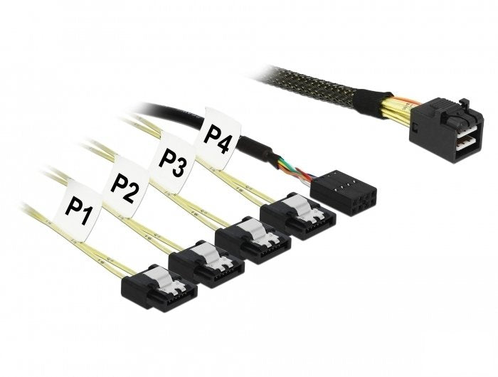EAN 4043619857326 - DeLOCK 85732 cable Serial Attached SCSI (SAS) 1 m Negro, Verde imagen 1