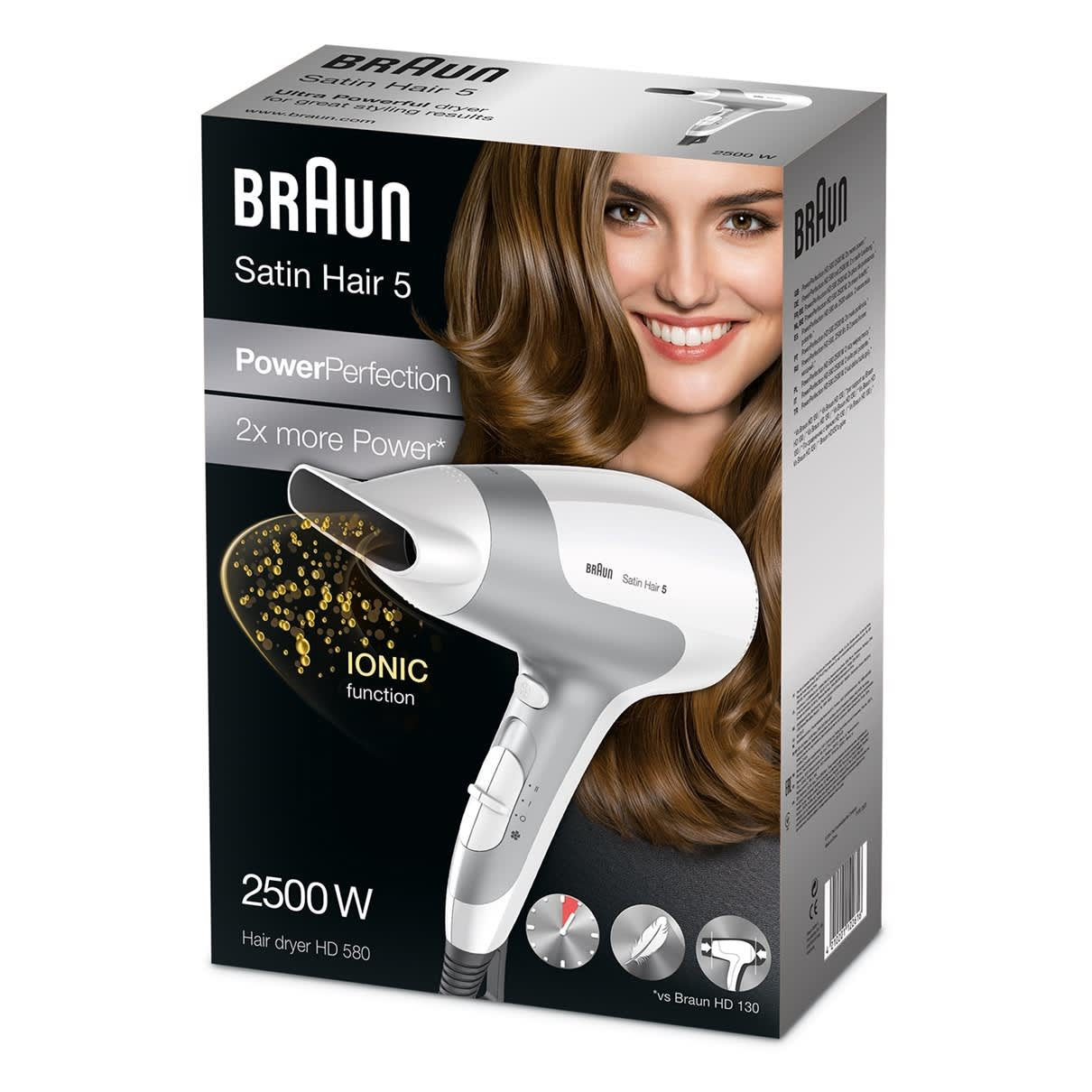 EAN 4210201122616 - Braun Silk-épil 5 HD580 secador 2500 W Plata, Blanco imagen 4