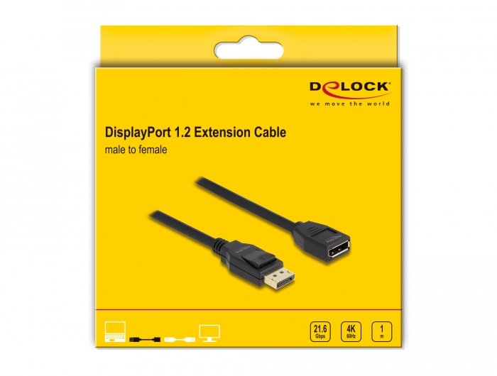 Delock Alargador Displayport 1.2 4k 60 Hz 1 M