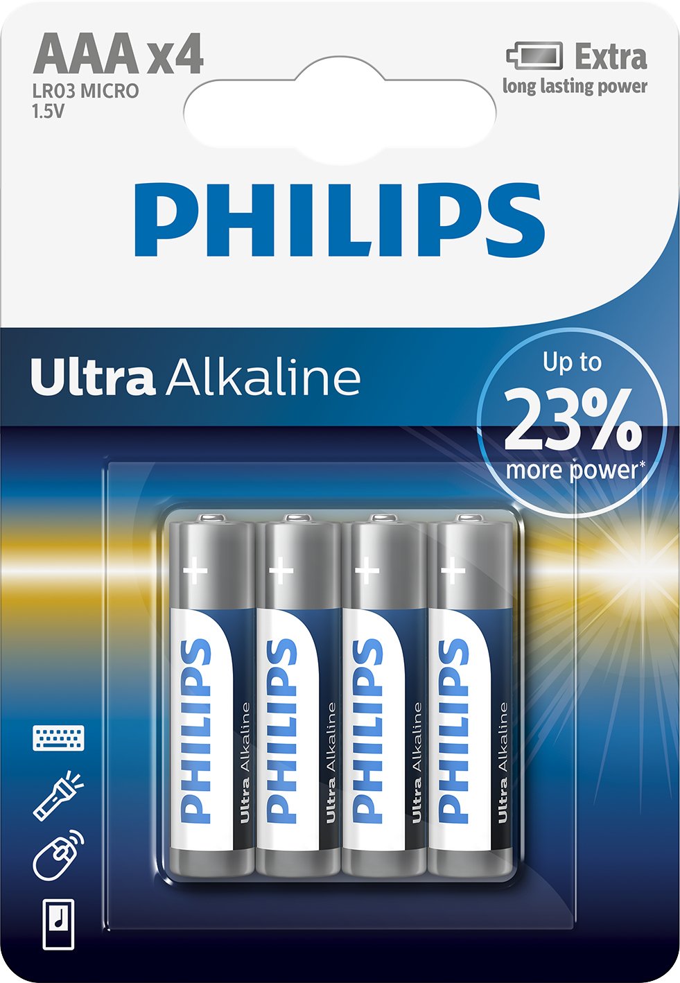 Philips - Ultra Alkaline Pila Aaa Lr03 Blister*4