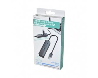 Vakoss Hub Usb 3.0 +Rj45 Ethernet Tc-4502x