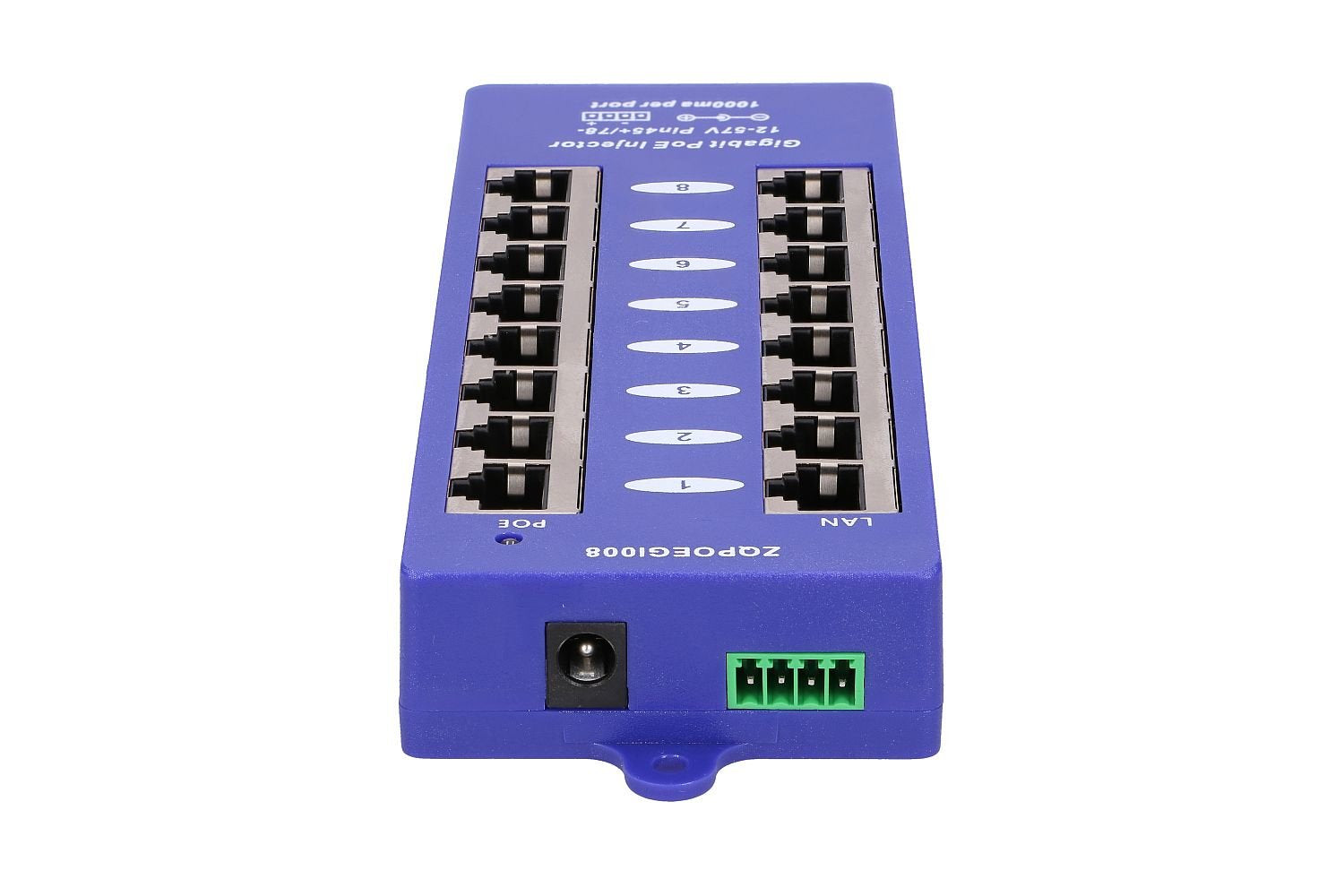 EAN 5902560366365 - Extralink POE INJECTOR 8 PORT GIGABIT MODE B - 1 Gbps - 8-Port Ethernet rápido, Gigabit Ethernet 48 V imagen 3