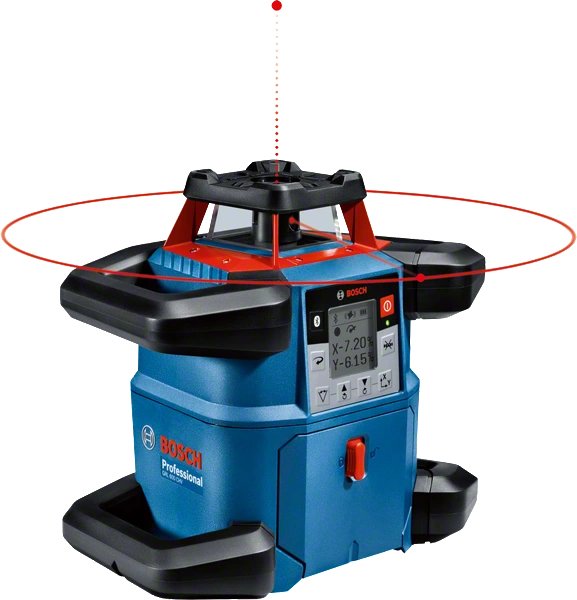 Láser Giratorio Inalámbrico Bosch Professional Grl 600 Chv Professional, 18 Voltios, Con Trípode De Construcción Azul, Batería Procore18v 4,0 Ah, Maletín, Línea Láser Roja 06159940p5