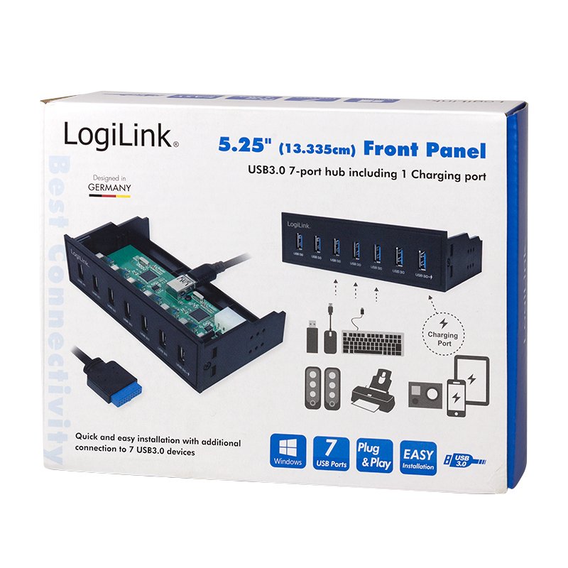 Logilink Usb Hub 3.0, 7 Puertos 5,25" Interno