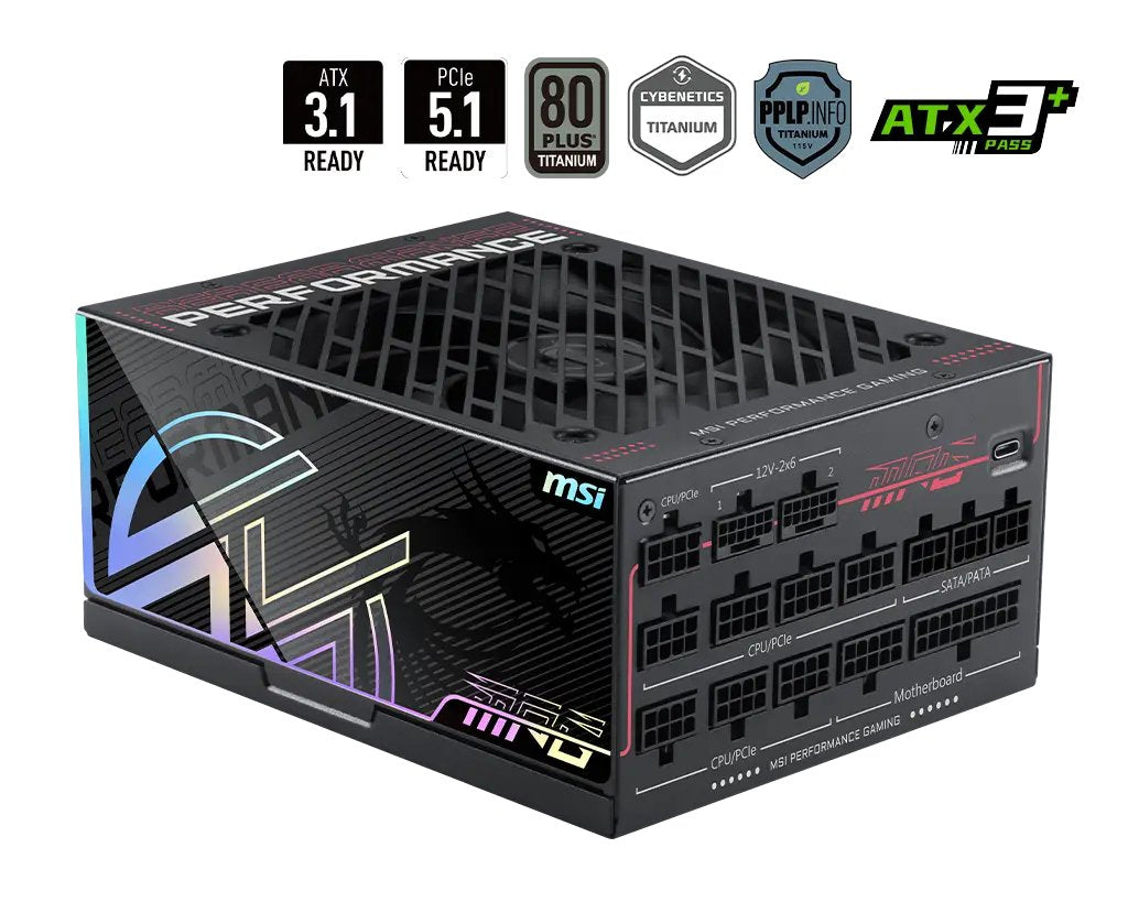 Fuente De Alimentación Msi Mpg Ai1300ts Pcie5 1300 W 24-Pin Atx Atx Negro