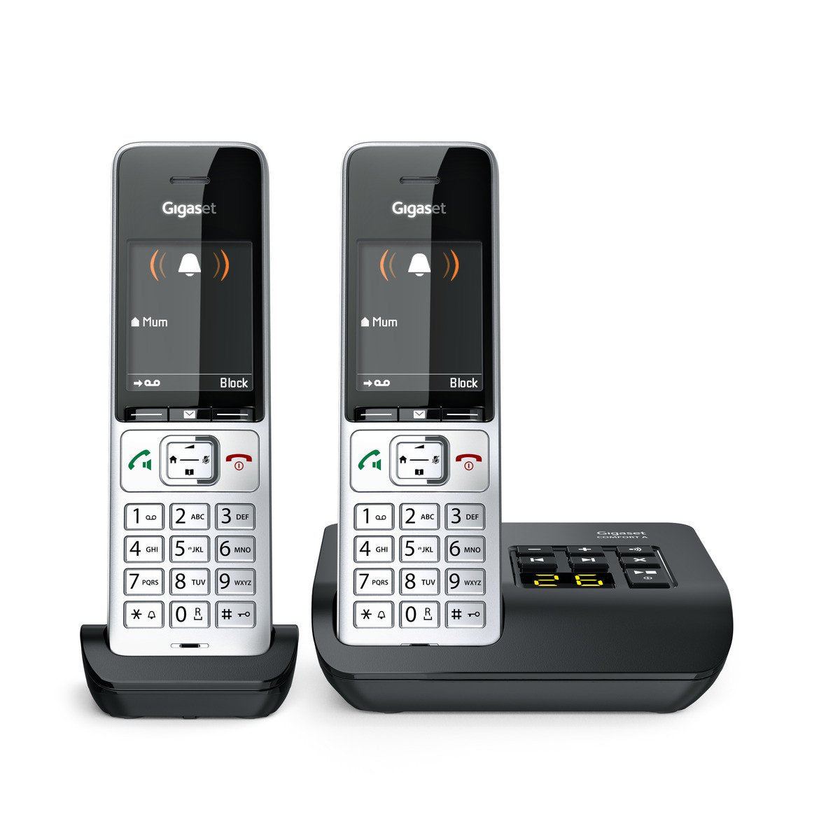 EAN 4250366866642 - Gigaset COMFORT 500A duo Teléfono DECT/analógico Identificador de llamadas Negro, Plata imagen 3