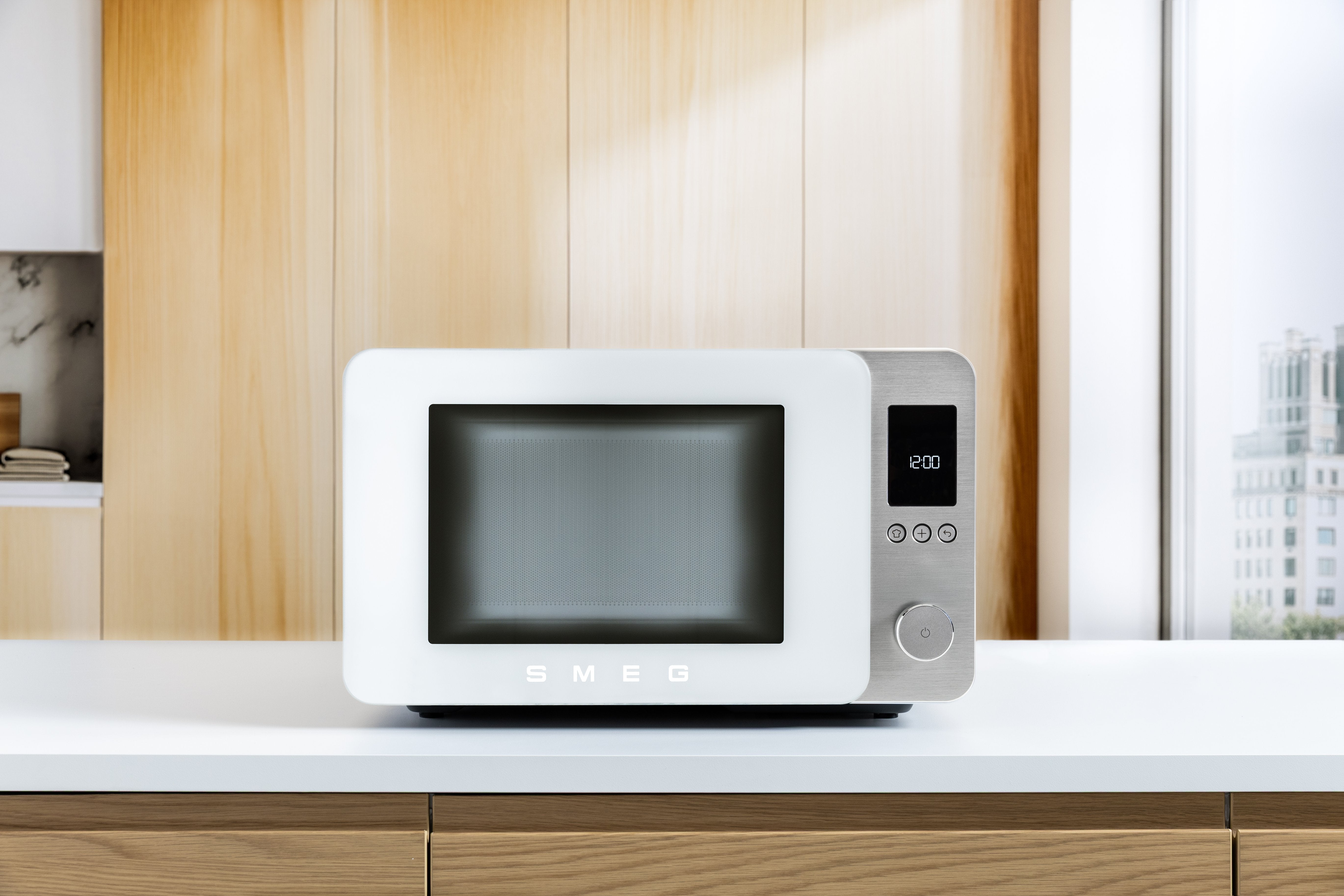 Microondas De Sobremesa Smeg Moc02whmeu Con Ventilador/Grill