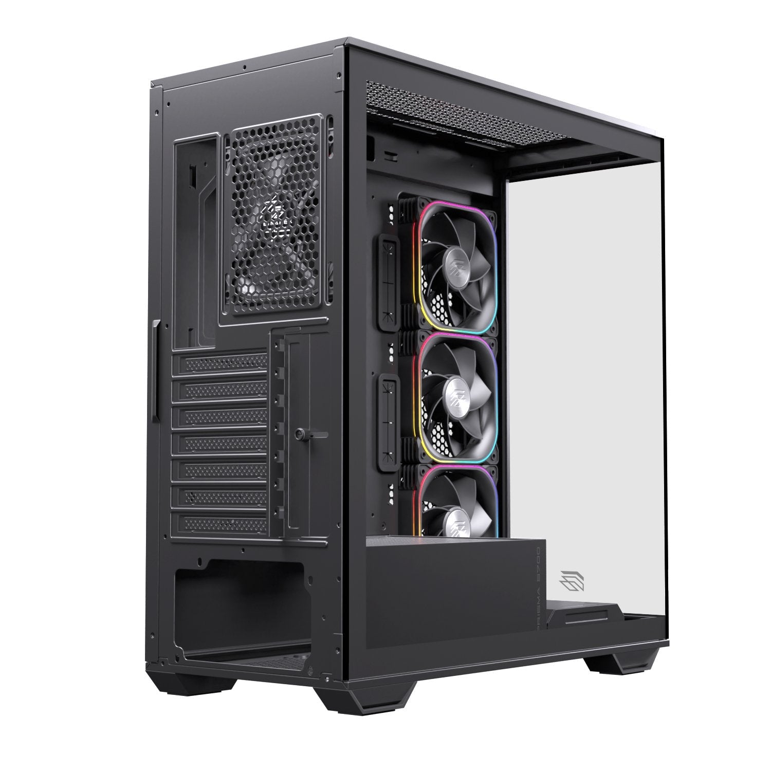 Caja Atx Semitorre Einarex S700 Rgb 4 Fans Negra Excs-Pr-700r-B