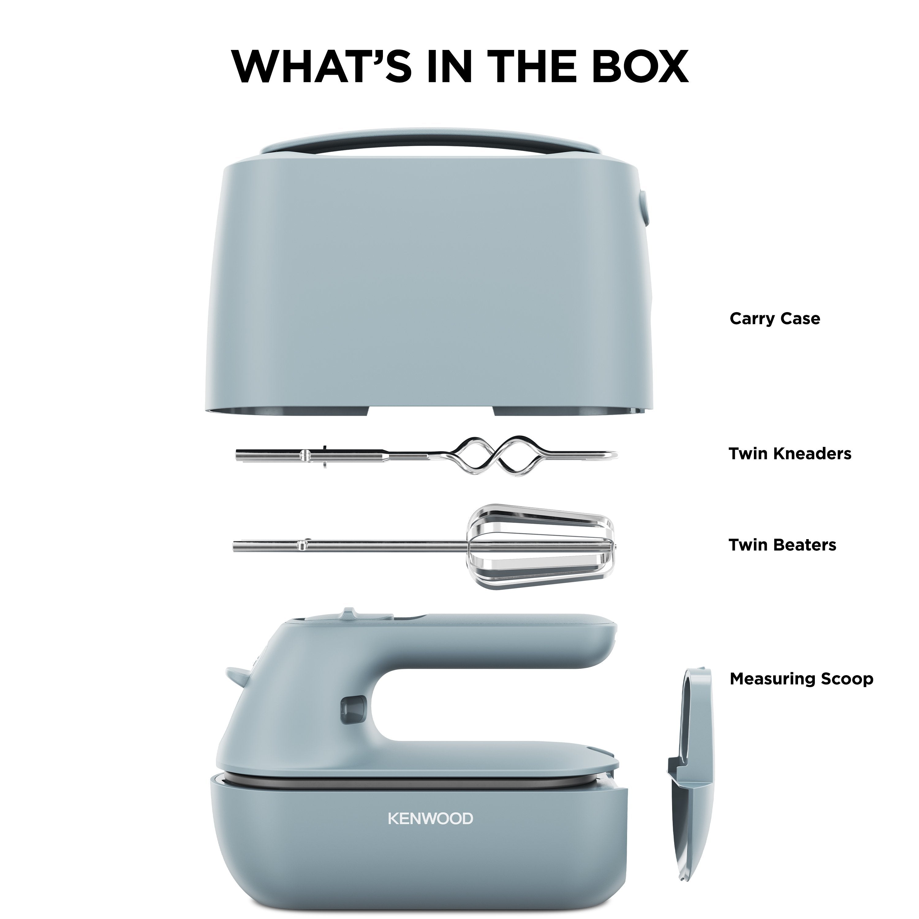 Kenwood Handmixer Quickmix Go Storm Blue (Gris, 350 Watt) 0w22210034