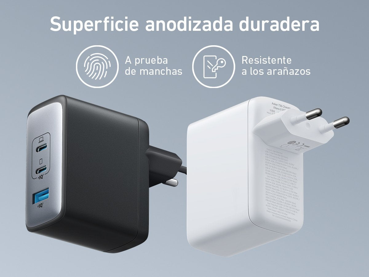 Cargador De Pared Anker 736 Nano Ii 1xusb-A 2xusb Tipo-C 100w