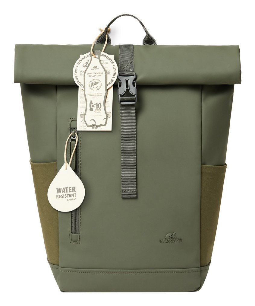 EAN 4260709015637 - Rivacase Eden mochila Mochila de viaje Oliva cuero PU, Poliéster, Tereftalato de polietileno reciclado (r imagen 24