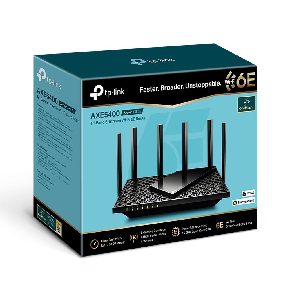 EAN 4897098687222 - TP-Link Archer AXE75 router inalámbrico Gigabit Ethernet Tribanda (2.4 GHz / 5 GHz / 6 GHz) Negro imagen 4