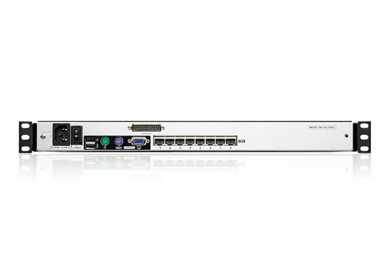 Aten 8-Puertos 19" Lcd Cat5e/6 Kvm Switch (Dual Rail) - Kl1508an-Axa-Xg El Conmutador Kvm Con Pantalla Lcd Kl1508a De Altusen Lleva Una Pantalla De 17 Ó 19 Pulgadas Que Se Puede Retraer Independientemente Del Módulo De Teclado Con Panel Tác
