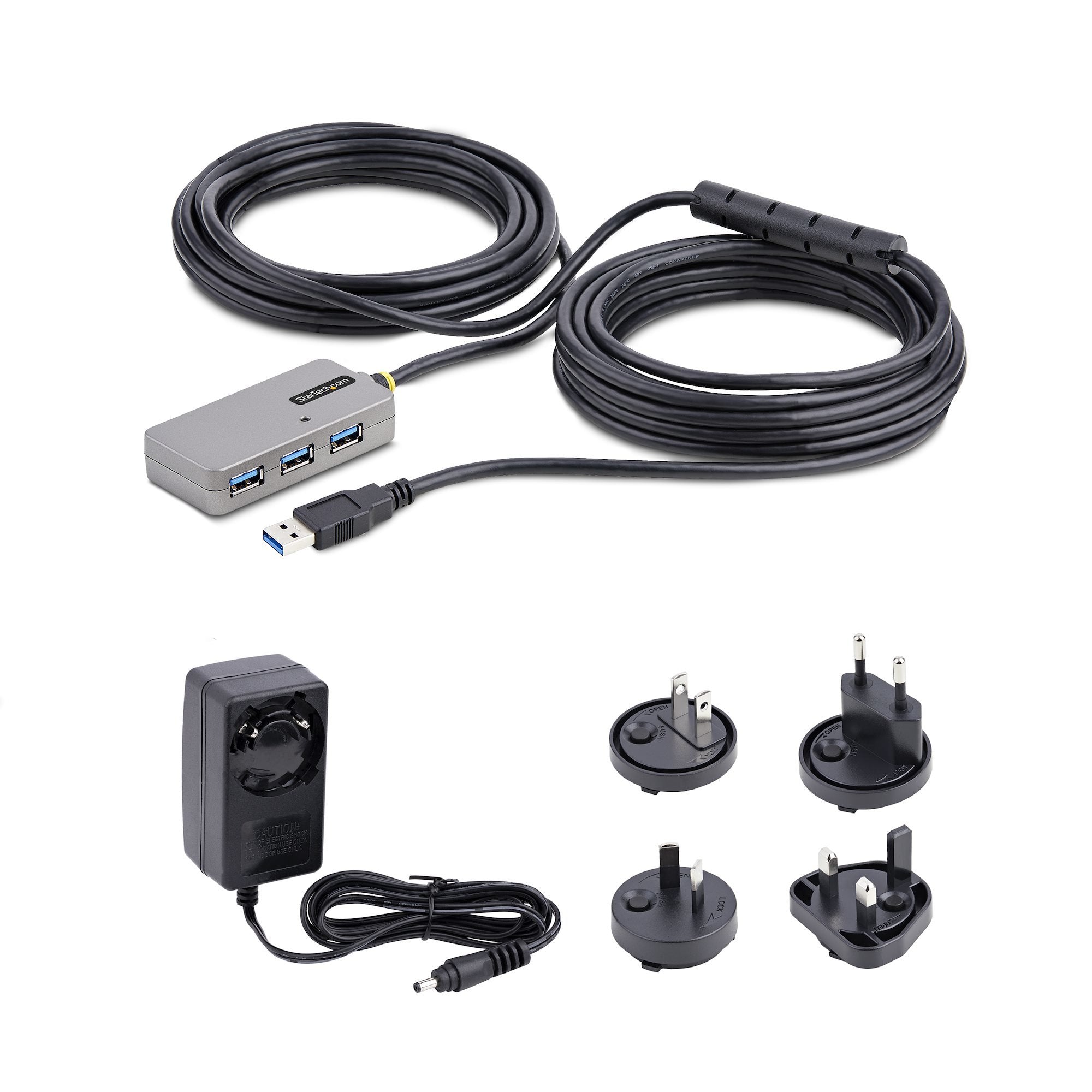 EAN 0065030897365 - StarTech.com U01043-USB-EXTENDER hub de interfaz USB 3.2 Gen 1 (3.1 Gen 1) Type-A 5000 Mbit/s Negro, Plat imagen 7