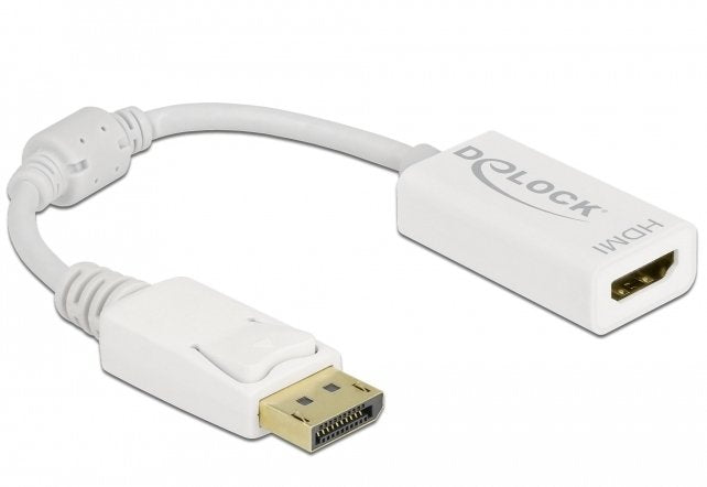 Delock 61015 Adaptador De Cable De Vídeo 0,15 M Displayport Hdmi Tipo A (Estándar) Blanco Blanco, 0,15 M, Displayport, Hdmi Tipo A (Estándar), Macho, Hembra, Derecho