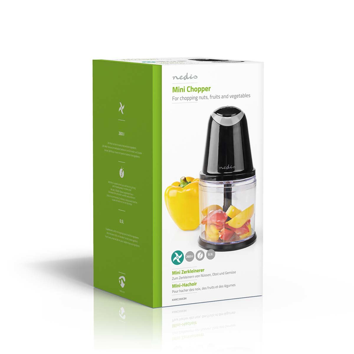 Nedis Picadora De Alimentos 260 W 0.5 L Plstico 2 Ajustes De Velocidad Negro