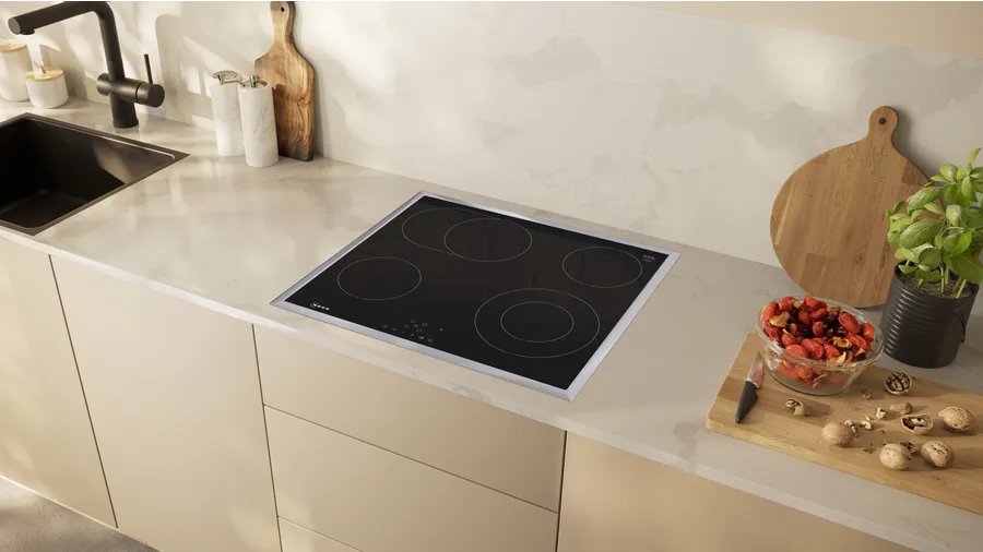 Neff T16sbn1l0 N 50, Placa Autosuficiente Negro/Acero Inoxidable, 60 Cm T16sbn1l0