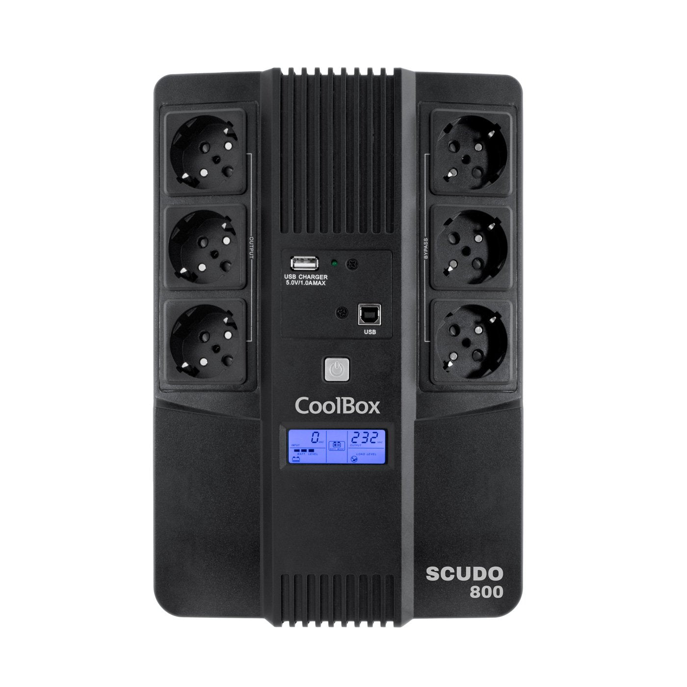EAN 8437012429215 - CoolBox Scudo 3 LCD 800VA sistema de alimentación ininterrumpida (UPS) Línea interactiva 0,8 kVA 480 W 6 imagen 1