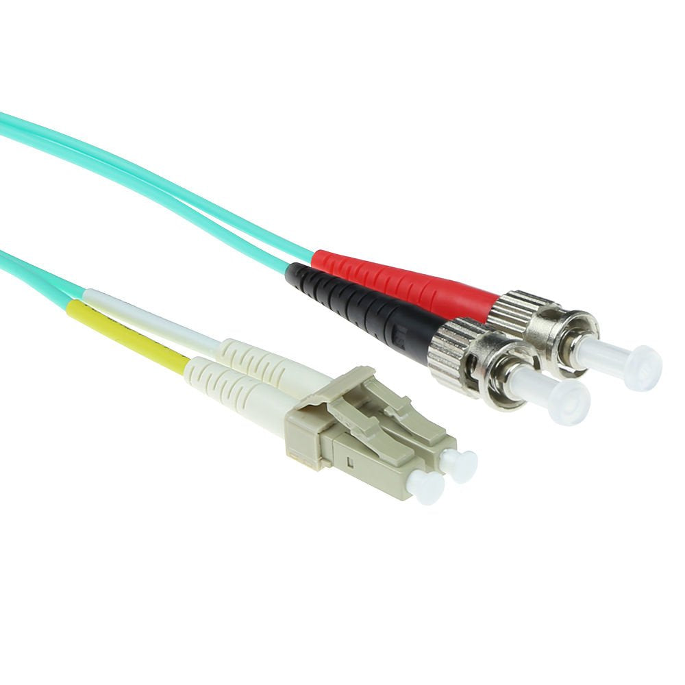 1 Meter Lszh Multimode 50 125 Om3 Fiber Patch Cable Duplex With Lc And St Connectors