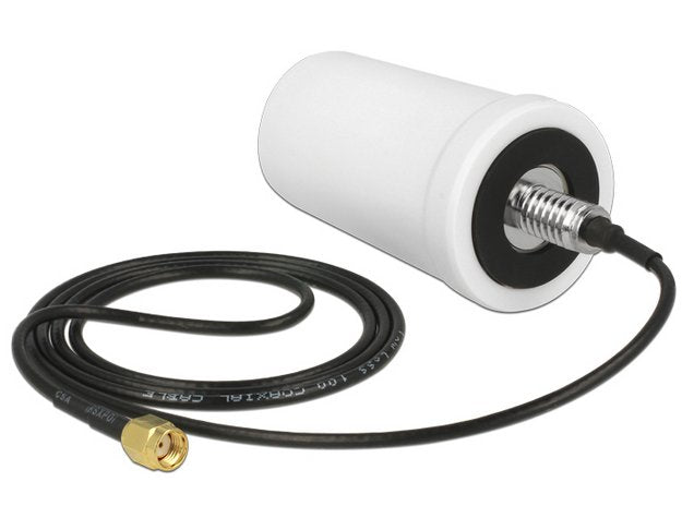 Delock Wlan 802.11 Ac A H B G N Antenne Rp-Sma Stecker 1.4 - 3dbi Omnidirektional Mit Anschlusscable Ula 100 1m Weiss Outdoor