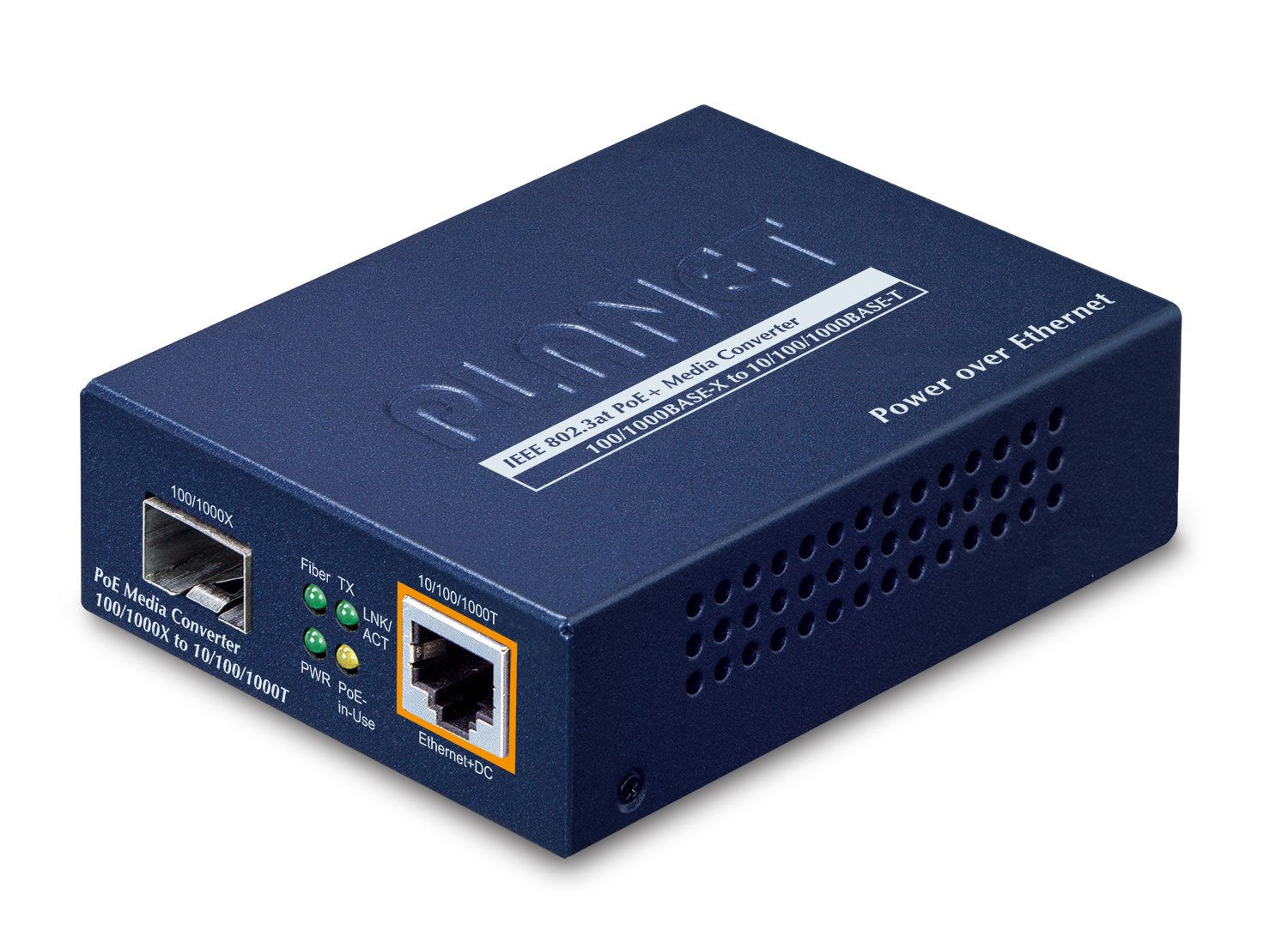 EAN 0847690000916 - PLANET IEEE802.3af/at PoE 10/100/1000 convertidor de medio 1000 Mbit/s Azul imagen 1