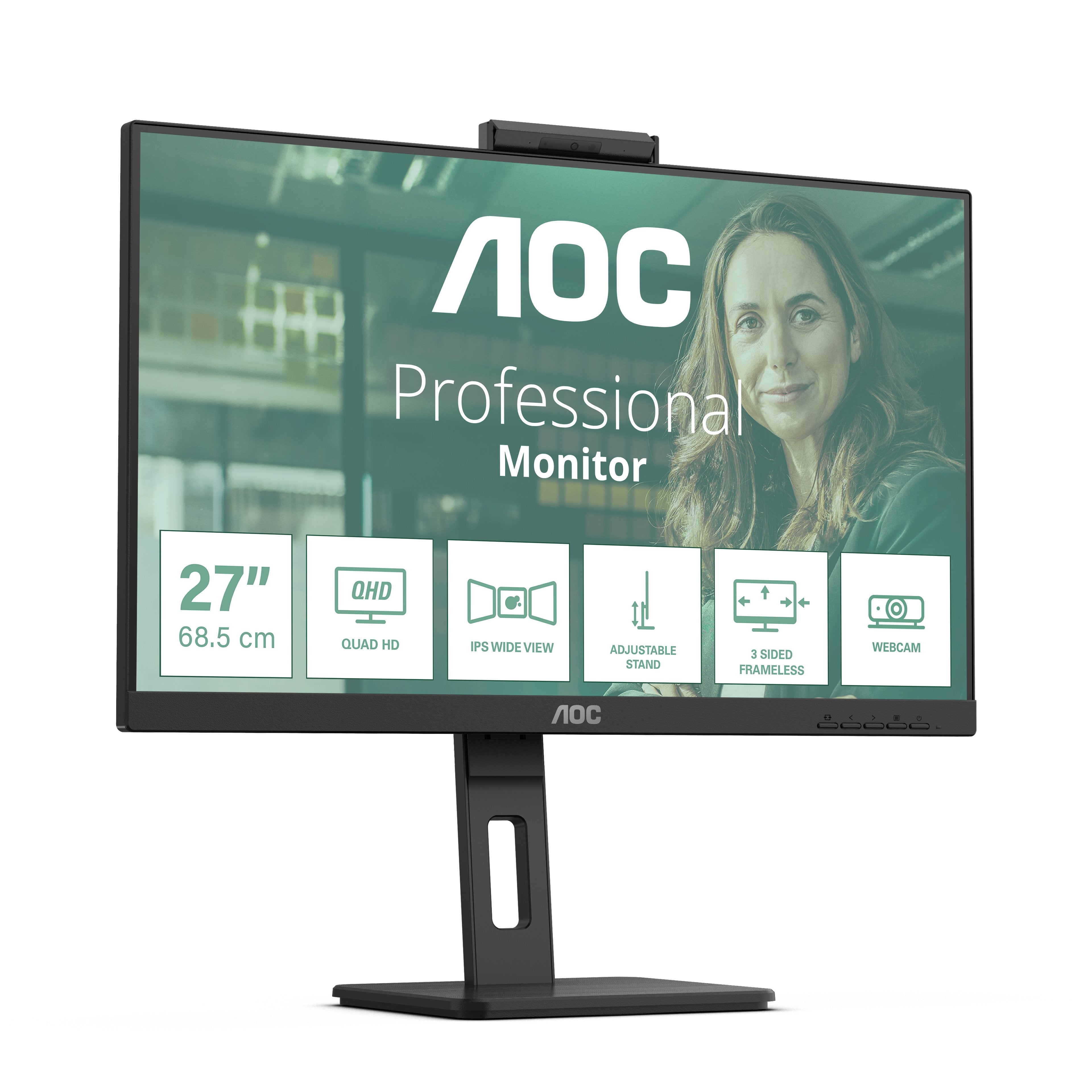 EAN 4038986180764 - AOC Q27P3QW pantalla para PC 68,6 cm (27") 2560 x 1440 Pixeles Quad HD Negro imagen 2