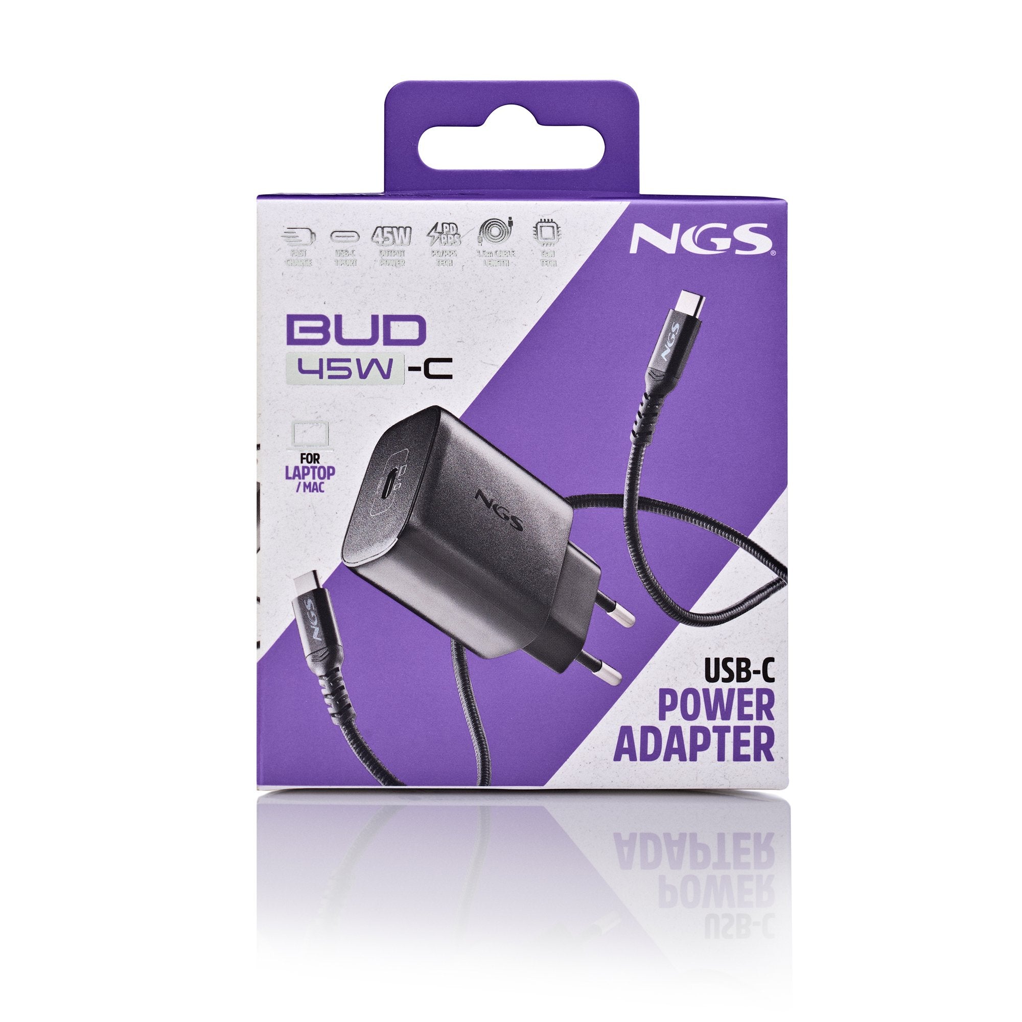 EAN 8435430626827 - NGS BUD 45W-C Universal Negro Corriente alterna Carga rápida Interior imagen 9